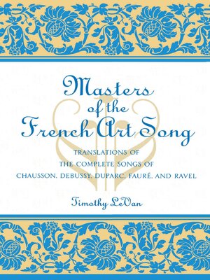 cover image of Masters of the French Art Song